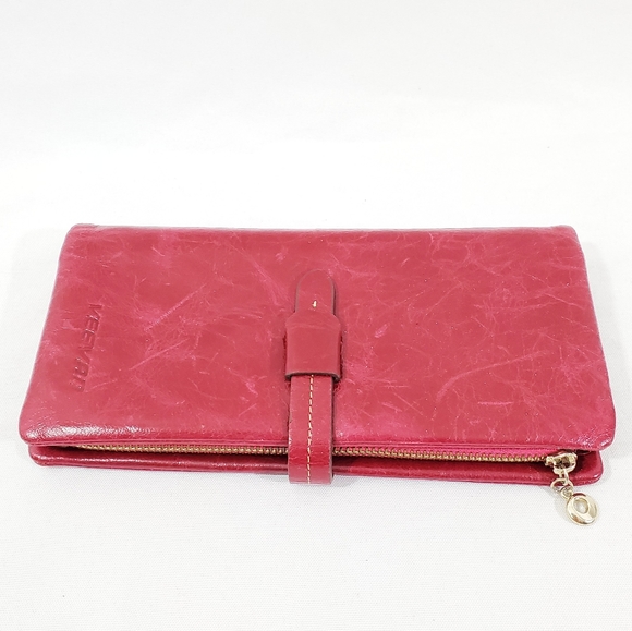 Woman's Veevan Leather Wallet Red Bifold 2 Part - Picture 11 of 11